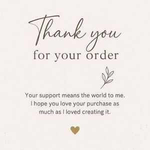 Thank You Order Card — Neutral Beige with Gold Accent